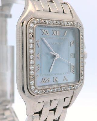 Cartier Panthere 1650 Blue MOP 18K White Gold Watch