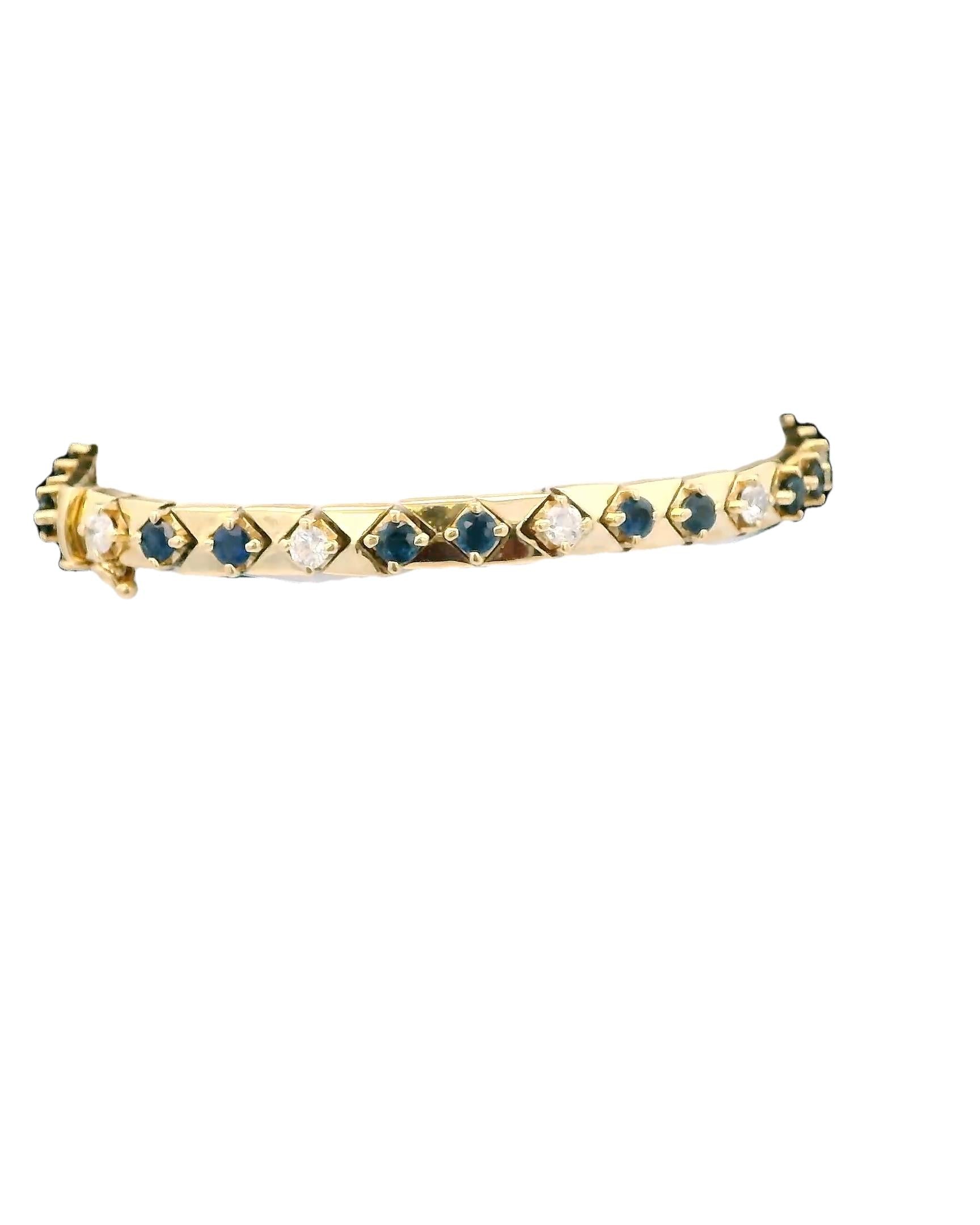 Sapphire & Diamond Bracelet Triangle Links