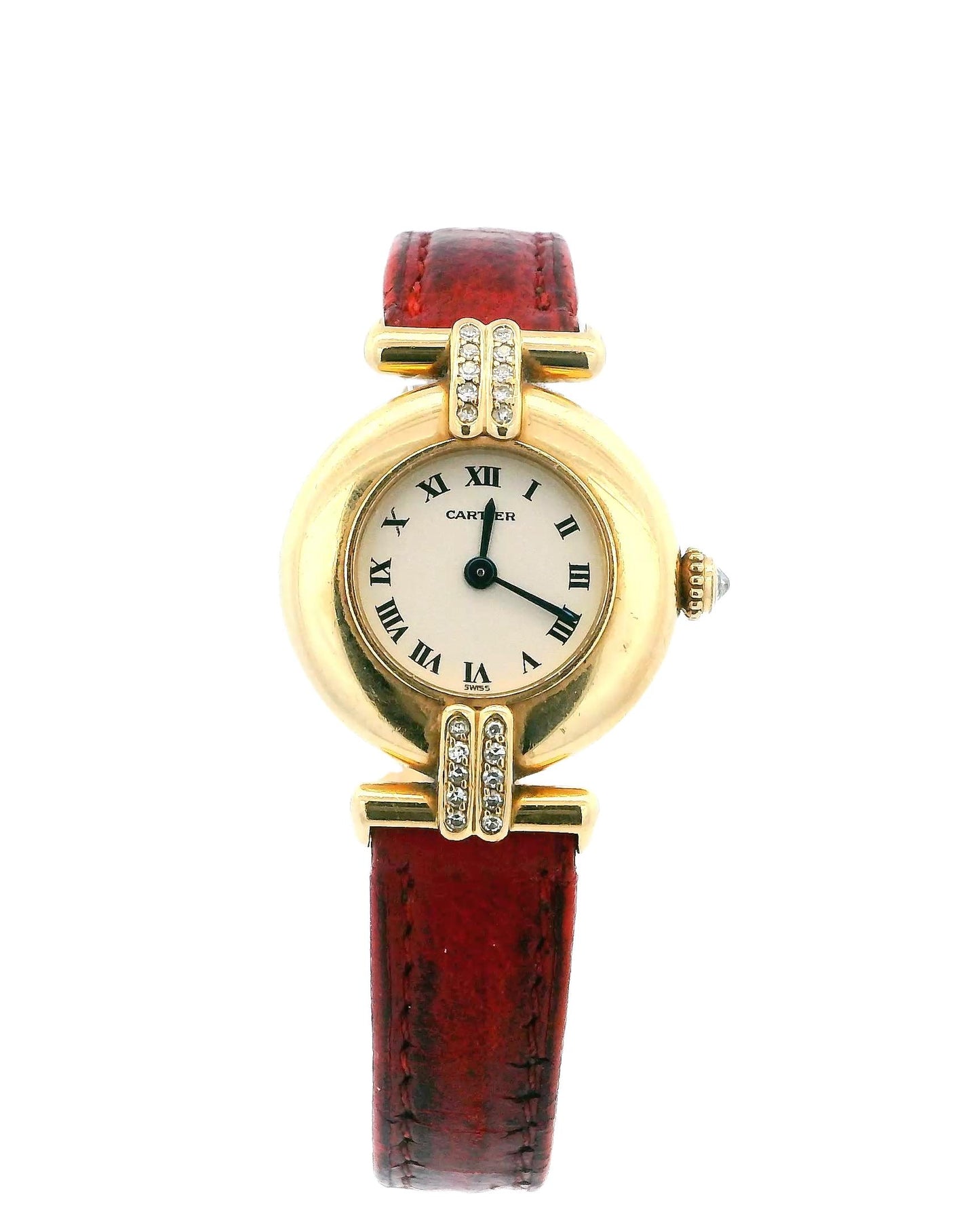 Cartier Paris Rivoli 18k Yellow Gold Diamond Lugs & Deployment Buckle Watch