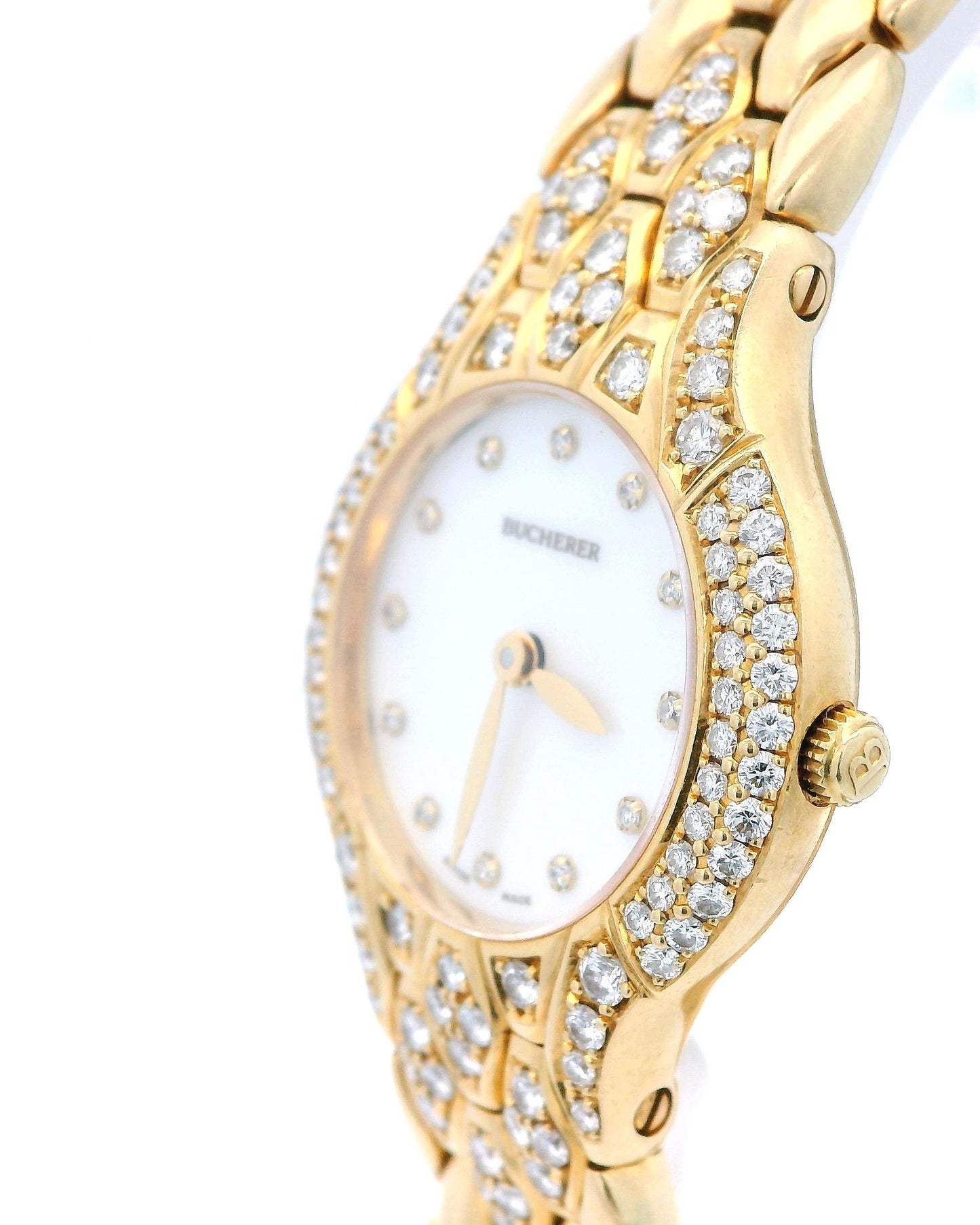 Bucherer Medea 18K Yellow Gold MOP Diamond Dial & Bezel Ladies Watch