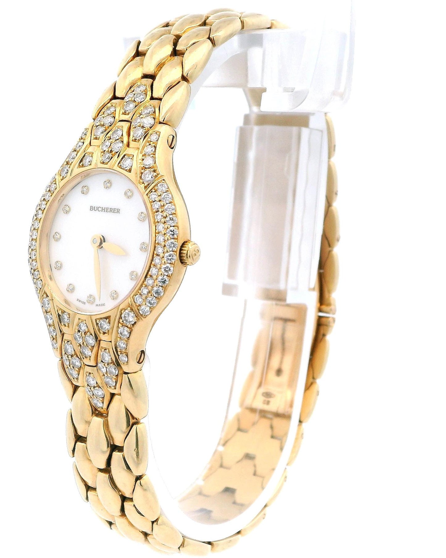 Bucherer Medea 18K Yellow Gold MOP Diamond Dial & Bezel Ladies Watch