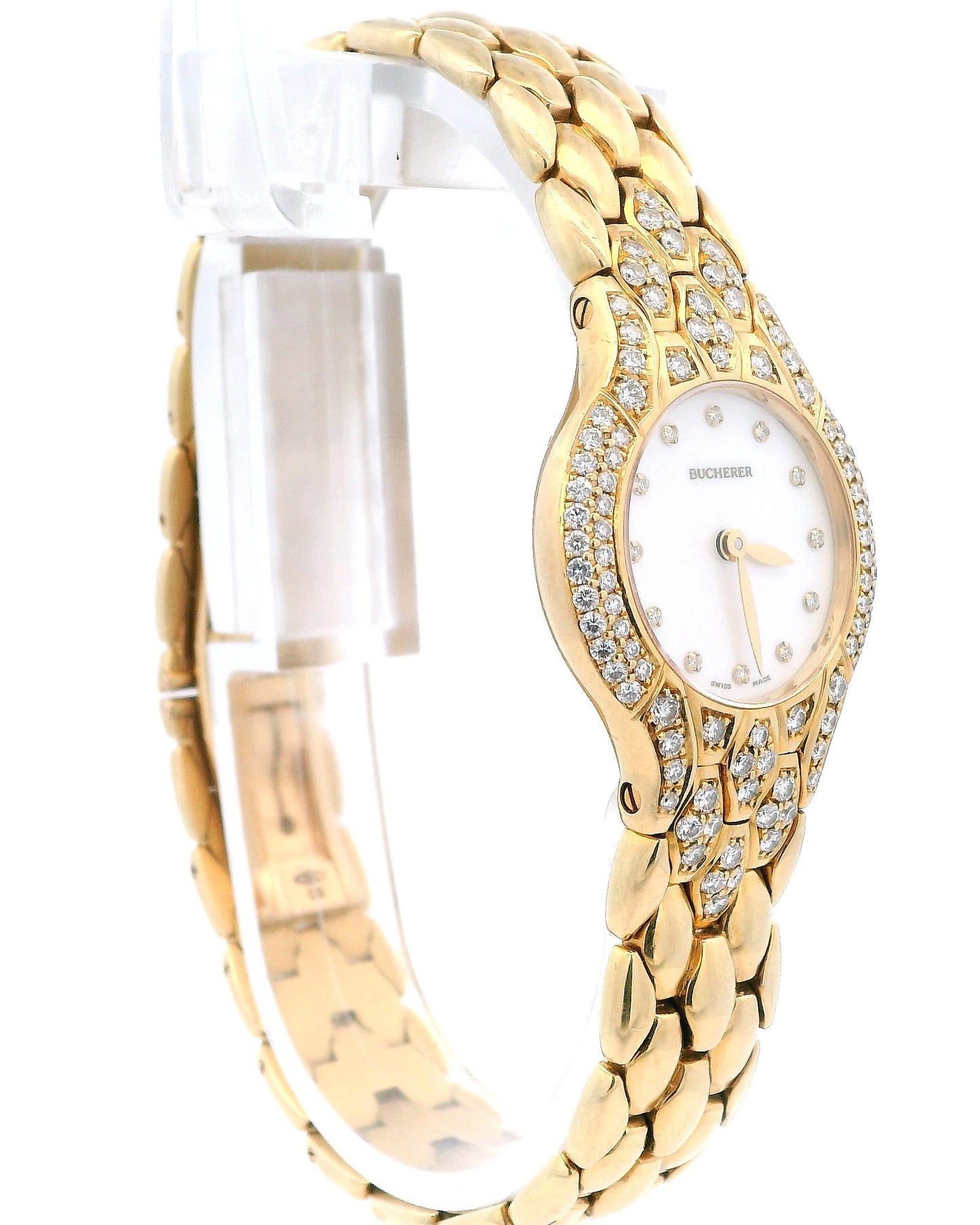 Bucherer Medea 18K Yellow Gold MOP Diamond Dial & Bezel Ladies Watch