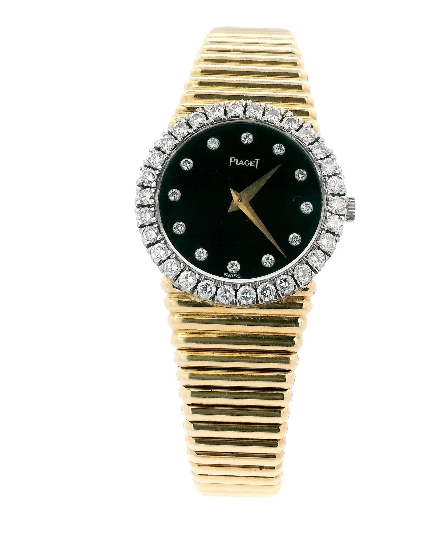 Piaget 9190C510 18K Gold Onyx Diamond Dial & Bezel Ladies Watch