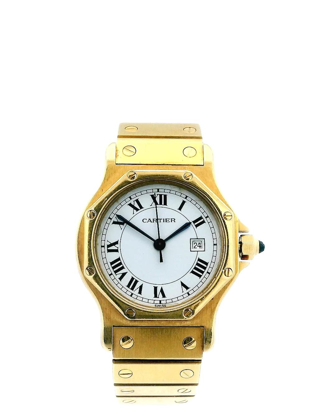 Cartier Santos 18k Yellow Gold Ladies Watch