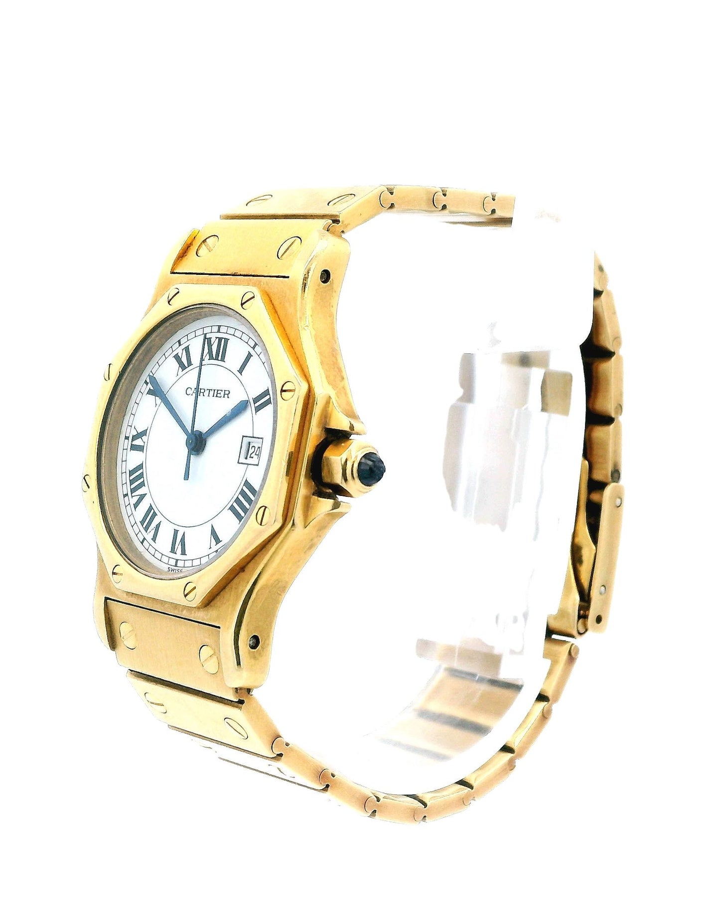 Cartier Santos 18k Yellow Gold Ladies Watch