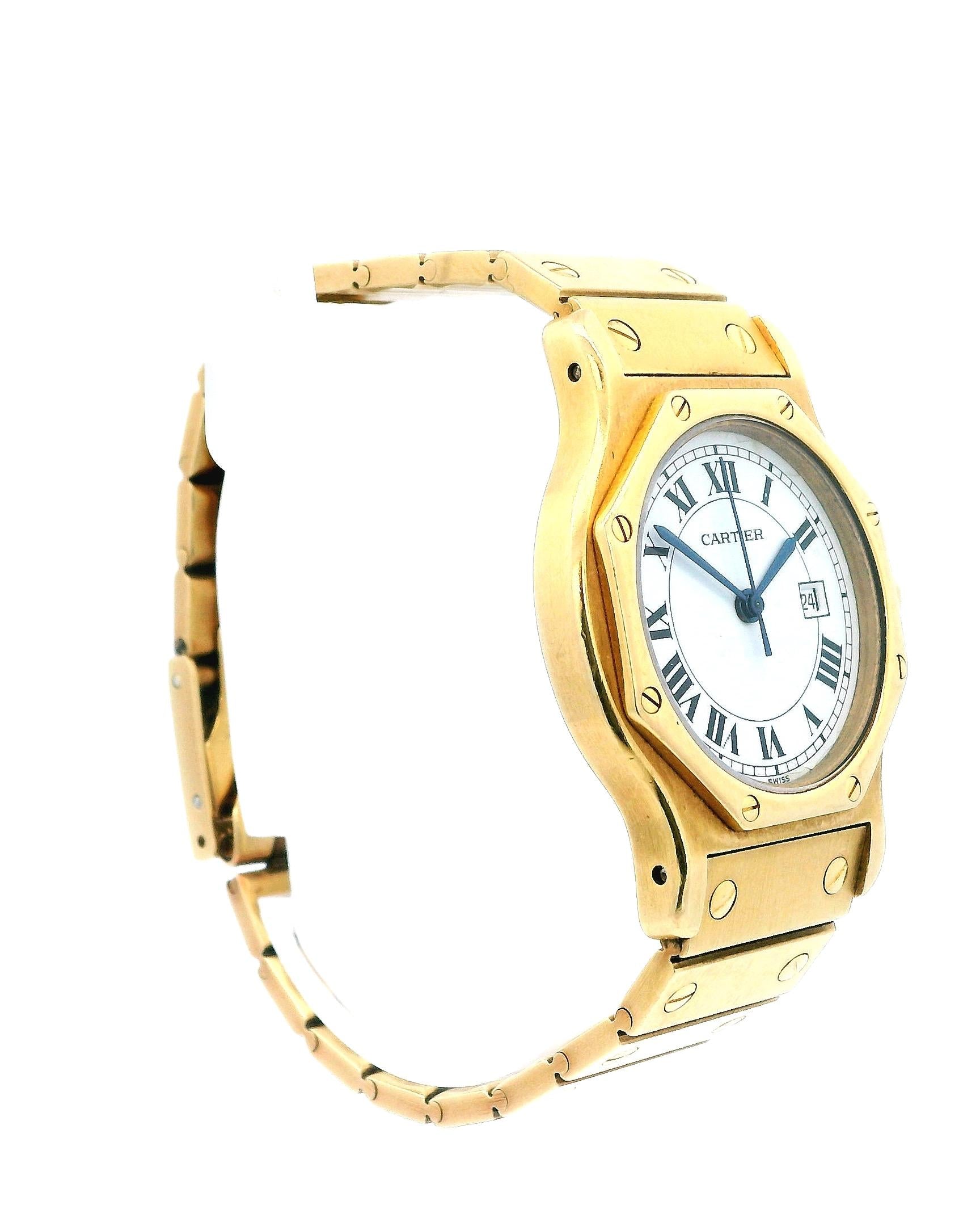 Cartier Santos 18k Yellow Gold Ladies Watch