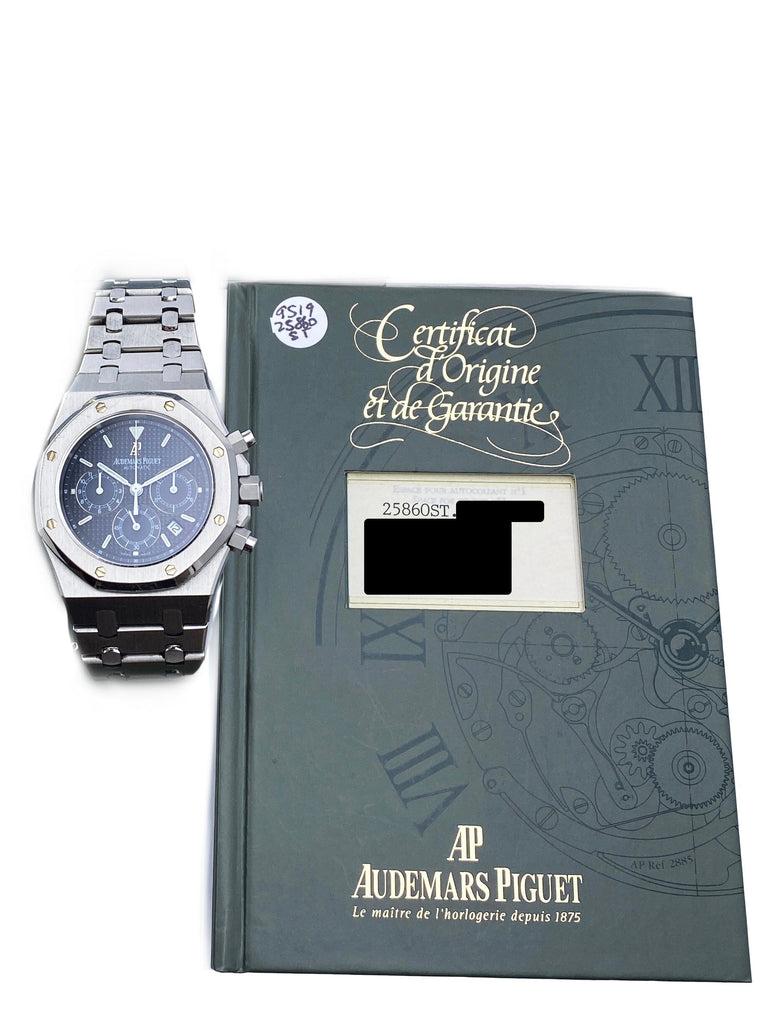 Audemars Piguet Royal Oak 25860ST Blue Dial Mens Watch With Box & Papers