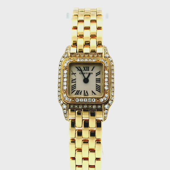 Cartier Panthere Mini WF3141B9 18K Yellow gold Diamond Ladies Watch(Pre-Owned)