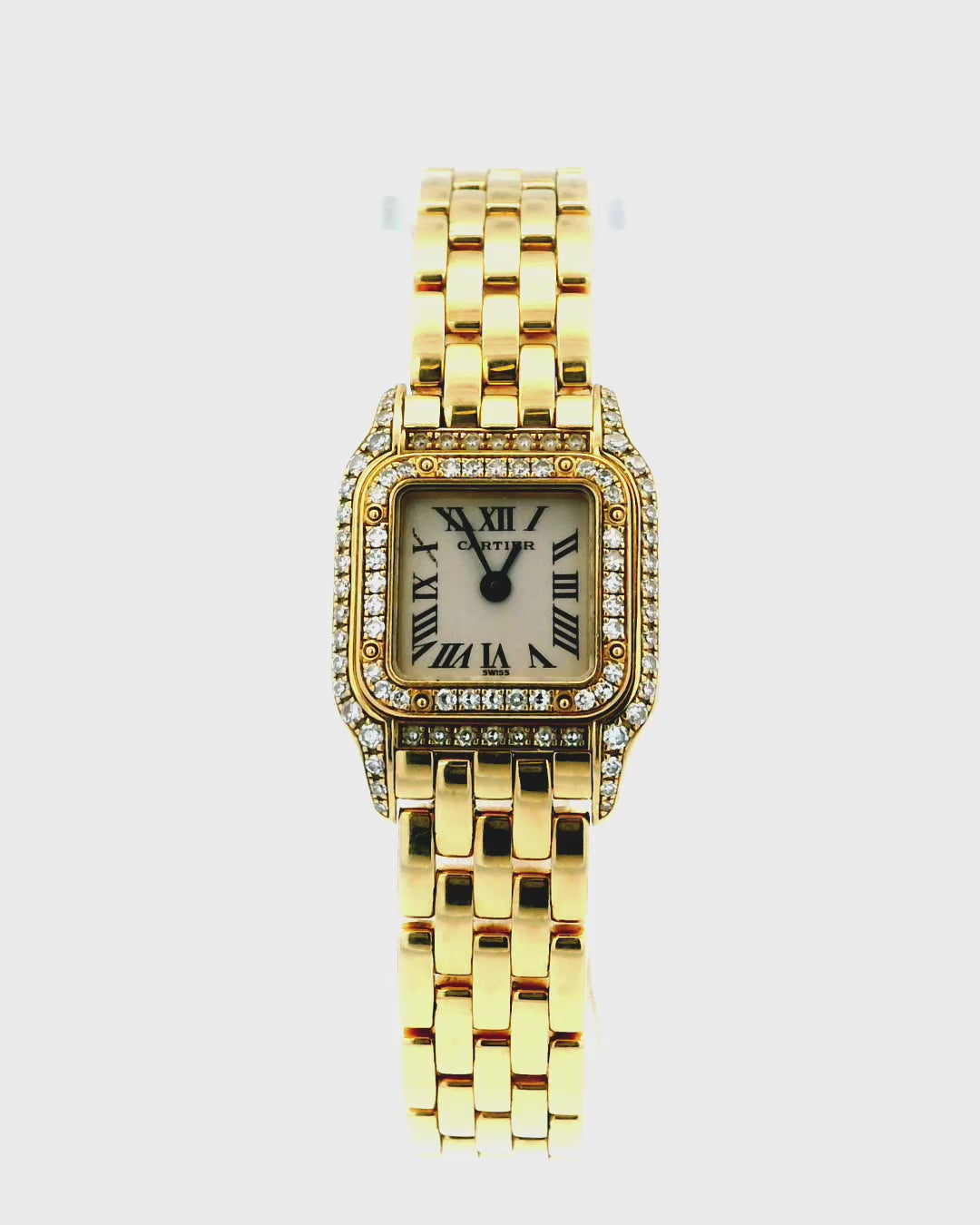 Cartier Panthere Mini WF3141B9 18K Yellow gold Diamond Ladies Watch(Pre-Owned)