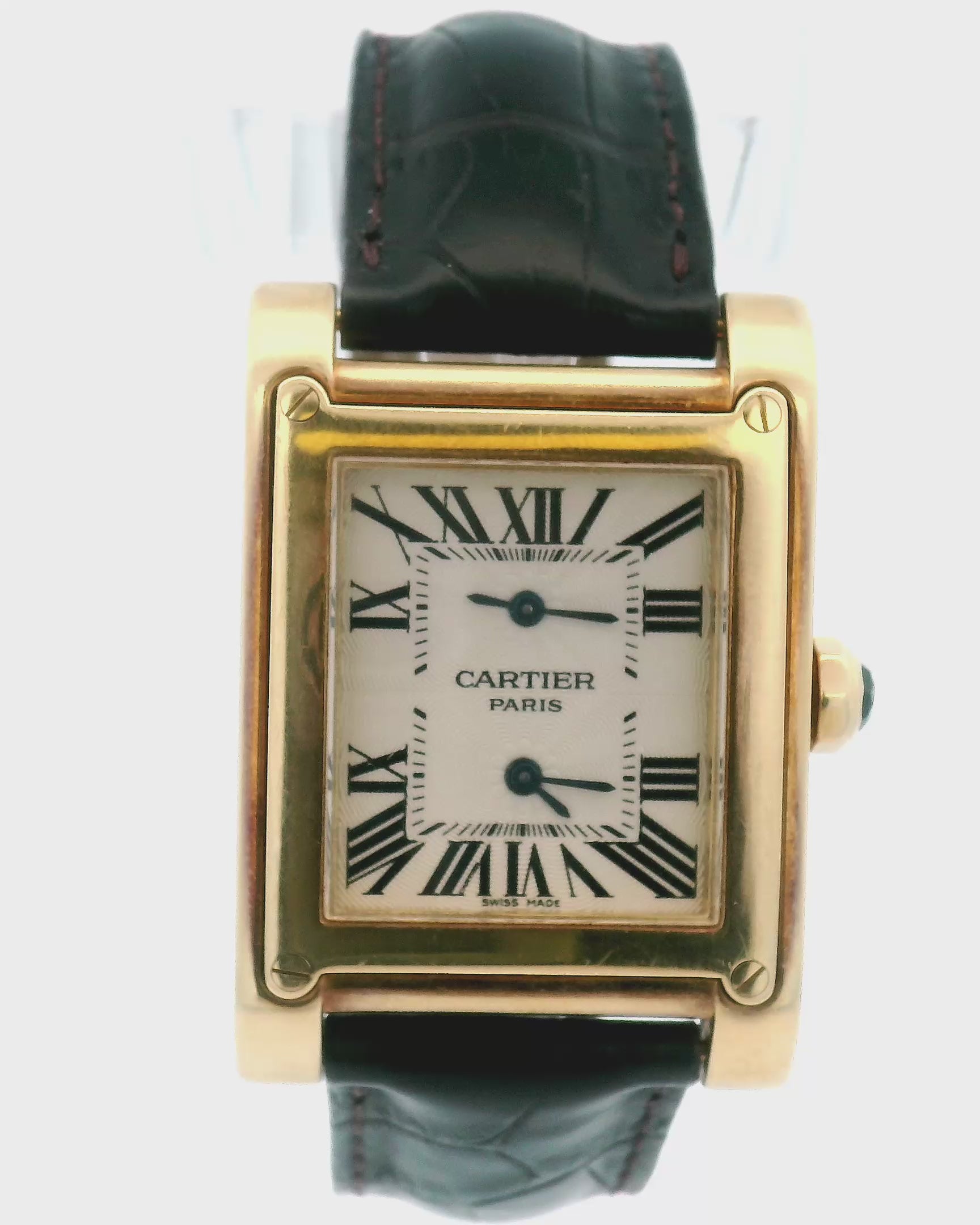 Cartier Tank a Vis W1534251- 18K Yellow Gold 2-Time Zone Watch(Pre-owned)