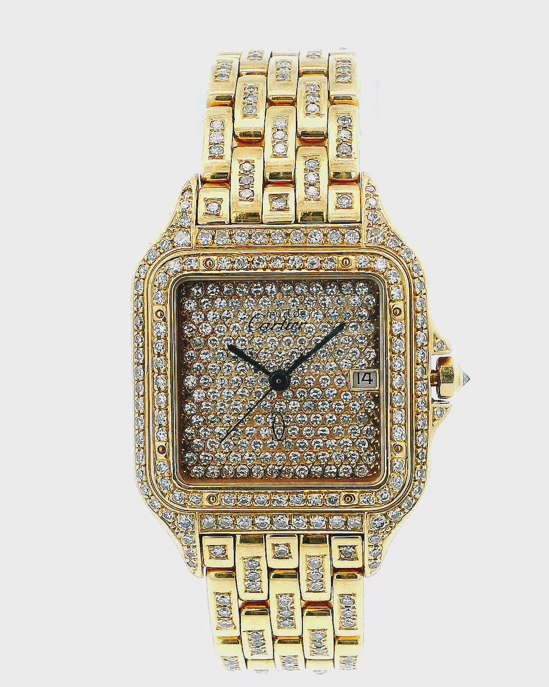 Cartier Panthere Large W25014B9 Pave Dial & Bracelet Watch