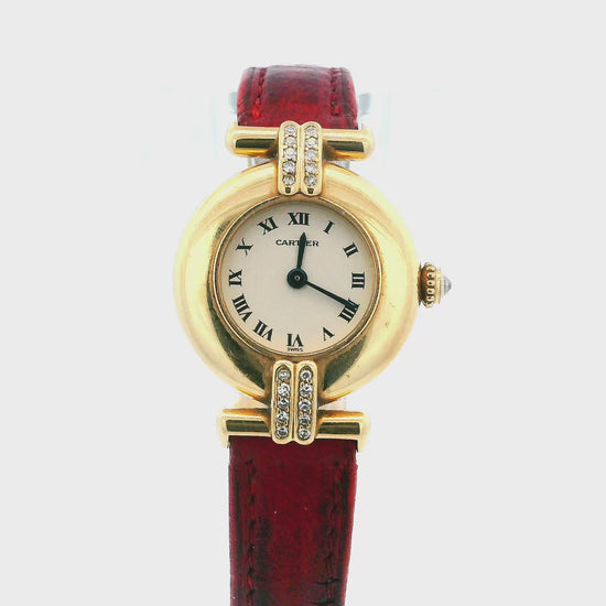 Cartier Paris Rivoli 18k Yellow Gold Diamond Lugs & Deployment Buckle Watch