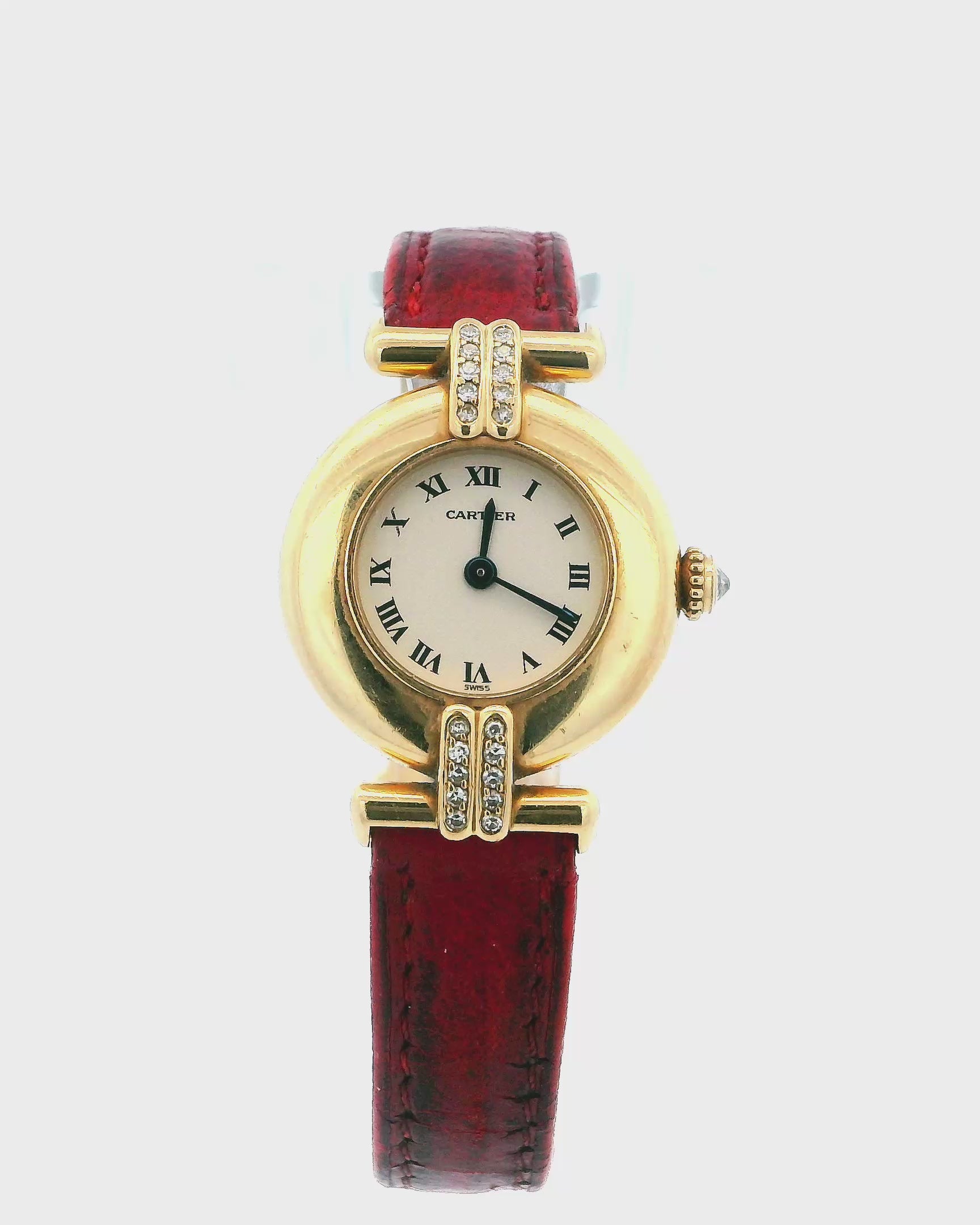 Cartier Paris Rivoli 18k Yellow Gold Diamond Lugs & Deployment Buckle Watch